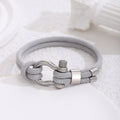 Bracelet en corde tressée gris HOMME