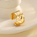Bague Breloque Réglable Doré motifs Coeur