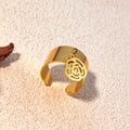 Bague Breloque Réglable Doré Fleur