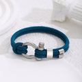 Bracelet en corde tressée bleu turquoise HOMME