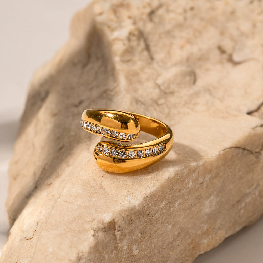 Bague Réglable Doré Diamant